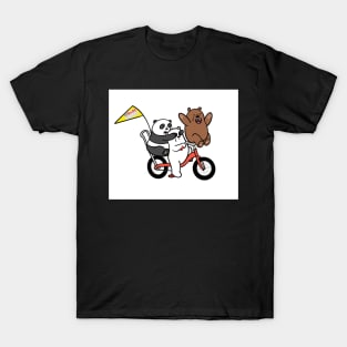 We Bare Bears on a bike T-Shirt